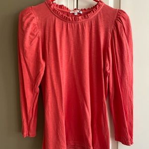 Sundry washed coral slub cotton tshirt